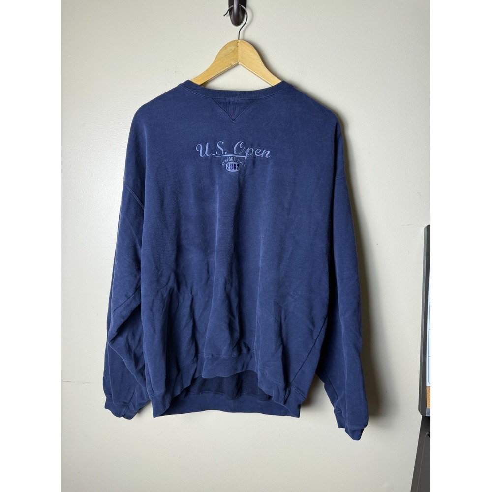 Vintage US Open Tennis Sweatshirt Mens L Navy Blue Crewneck Fleece